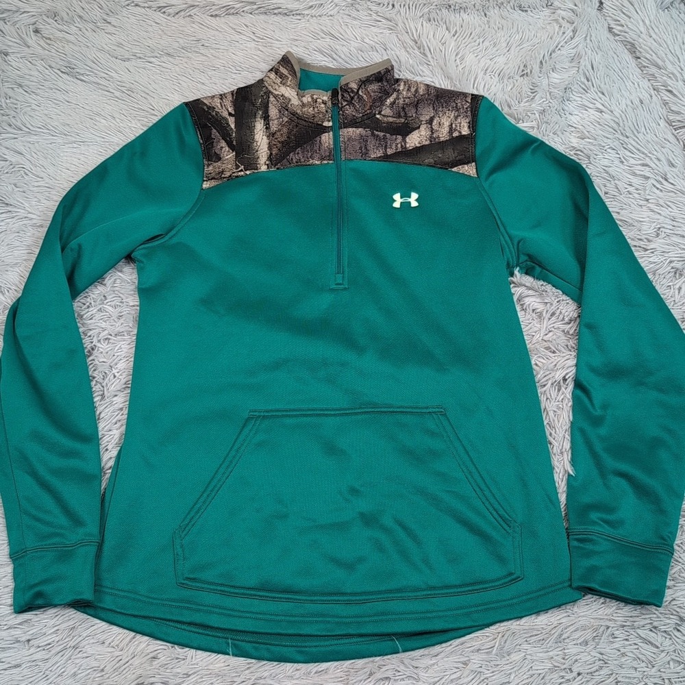 Under Armour Sweatshirt Womens M Camo Loose Active‎ Pockets Mossy Oak